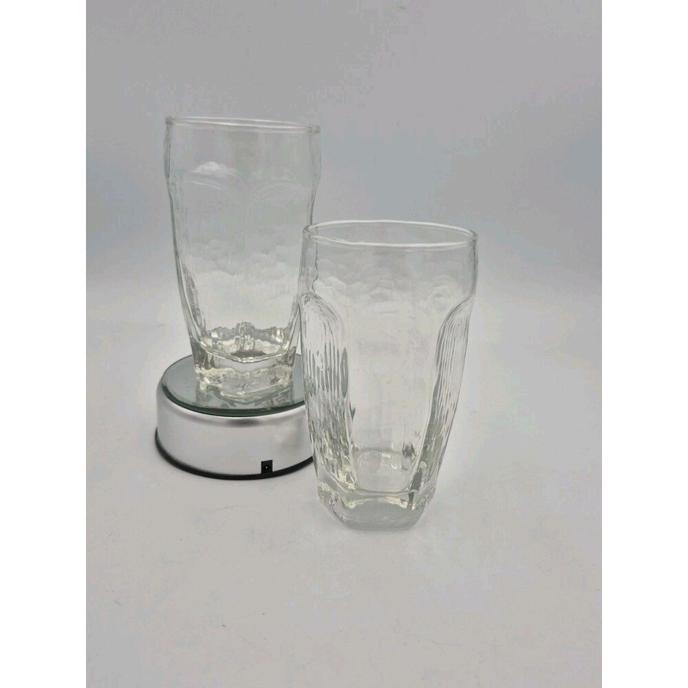 2 Vintage Libbey Chivalry Clear 5.25” Cooler Tumblers Glasses